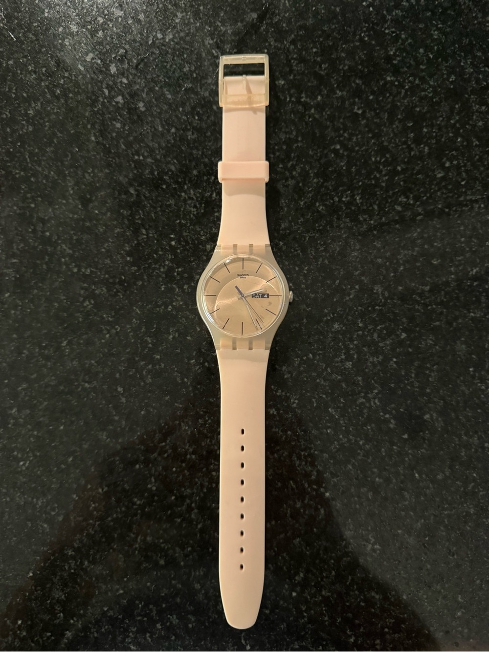Swatch Pale Pinkish Beige Silicone Watch IR 42 Case Size